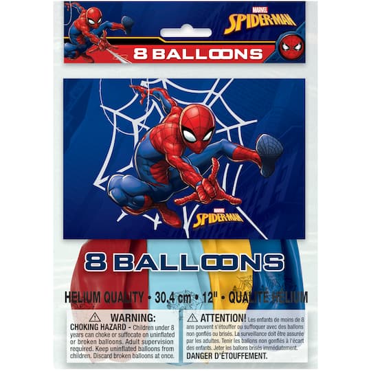 12" Spider-Man Latex Balloons, 8ct.